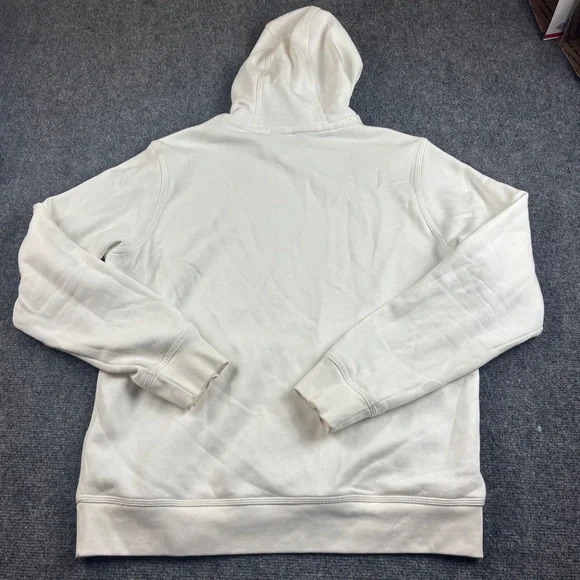 NIKE Men’s White Hoodie White Swoosh Sweatshirt size: Large - Picture 2 of 8